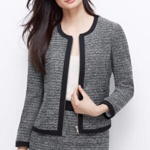 Ann Taylor Jackets & Coats Ann Taylor Zip Front Tweed Cropped Jacket Small